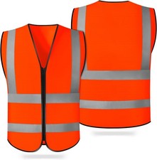 CHGANG Safety Vest Reflective Hi Vis Zipper Construction Traffic Vest