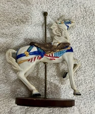 Vintage 1988 Franklin Mint Carousel Treasury Of Art PATRIOT HORSE