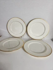 Lenox Tuxedo Dinner Plates 10.5" Ivory Gold China Set Of 4 Made USA Gold Stamp