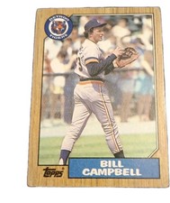 1987 Topps Bill Campbell #674 Detroit Tigers Baseball Card Wood Grain VTG