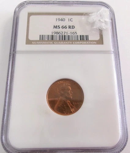 1940 Lincoln One Cent NGC MS 66 RD