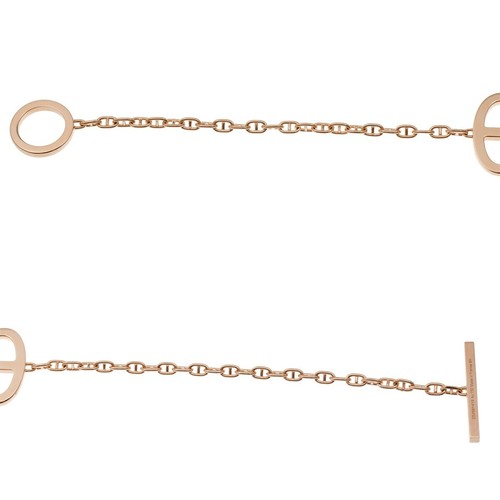 AUTH HERMES CHAINE D'ANCRE CONTOUR BRACELET DIAMOND 18K ROSE GOLD WOMEN'S F/S - Picture 6 of 8