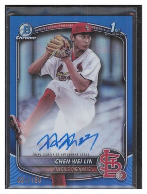 2025 Bowman Chen-Wei Lin 1st Auto True Blue Refractor /150 #CPA-CL