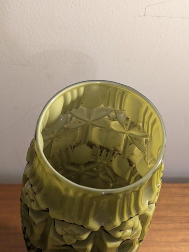 Italian Empoli Green Glass Tiki Vase Mid Century Modern - Picture 8 of 24