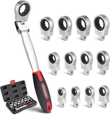 Flex Head Ratcheting Wrench Set 8-19mm Ratchet Wrench Set With Interchangeable Flex Head Ratcheting Wrench Set 8-19mm Ratchet Wrench Set With Interchangeable