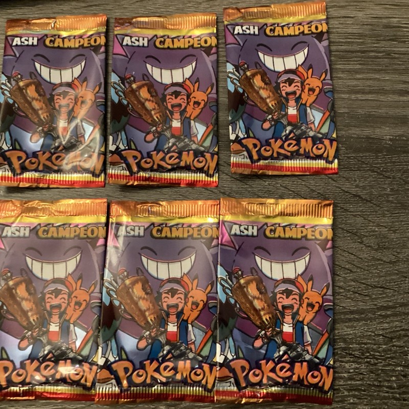 Lot of 6 Packs Of Ash Champion Pokémon Stickers