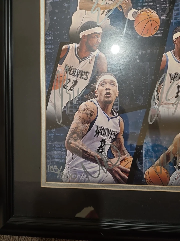 MN TIMBERWOLVES FULL TEAM Autographed 25x27" PICTURE, 14 Autos - Image 3 of 4