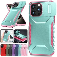For iPhone 17 Pro Max 17 Air 16 Military Heavy Duty Case w/Lens Slide Back Cover