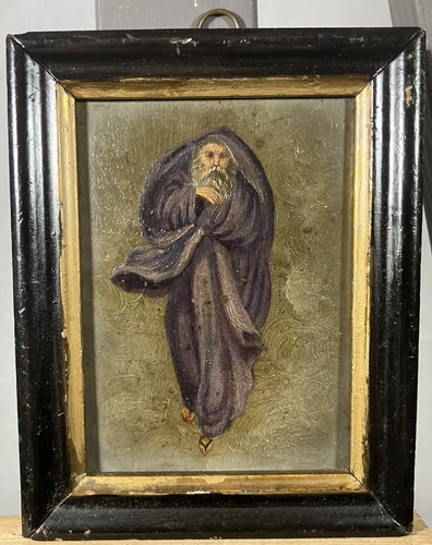Ancienne huile sur cuivre représentant l'hiver Ecole Italienne XVII - XVIIIe - Imagen 1 de 5