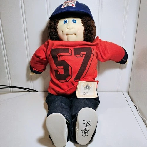 Xavier Roberts 1985 HAND SIGNED little people Soft Sculpture Boy Doll brown hair