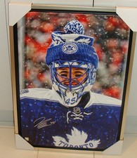 Jonathan Bernier Winter Classic Signed Canvas Framed 20x29 Toronto Maple Leafs V