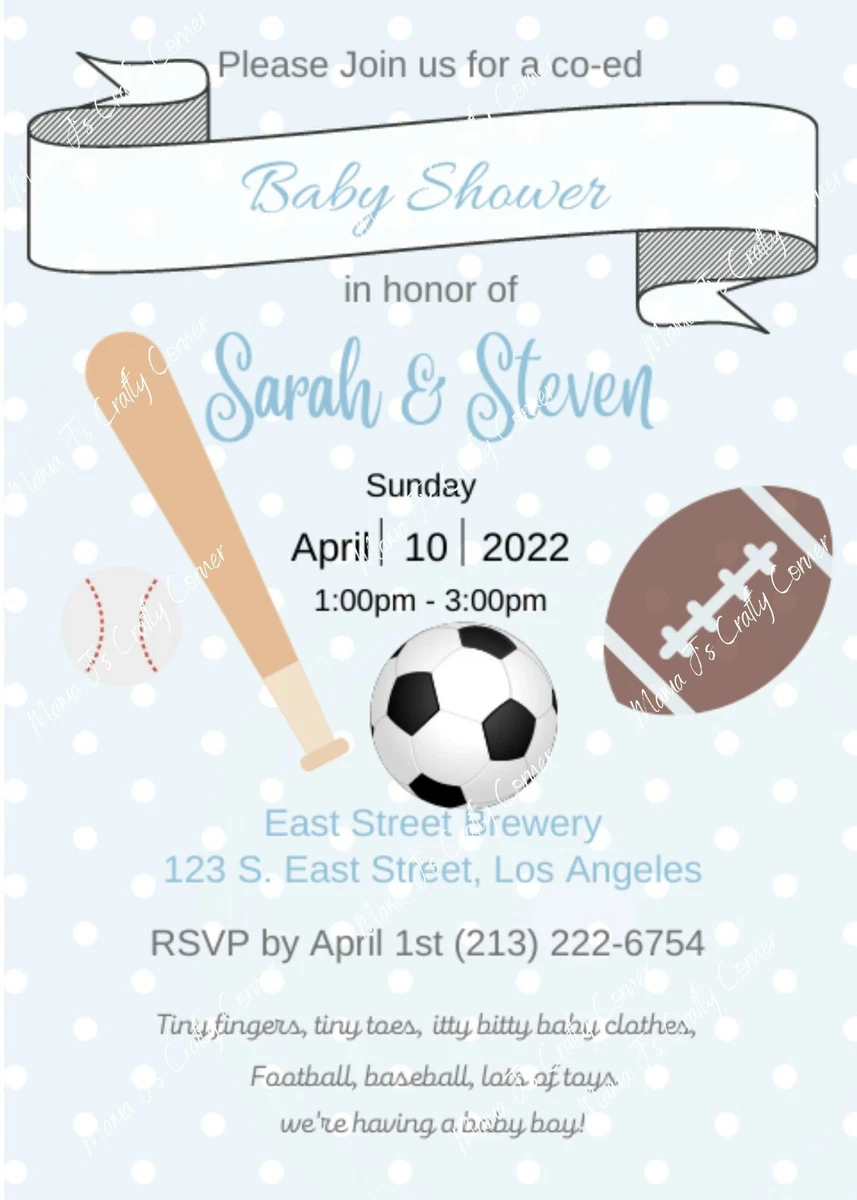Football themed baby shower invitations sales