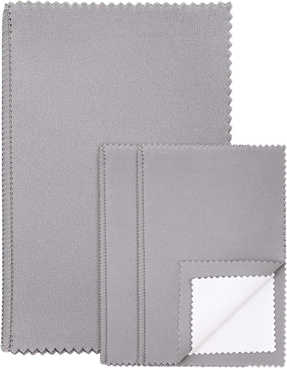 3 Pack Silver Jewelry Polishing Cloths for Shine 10x10 Inches Each