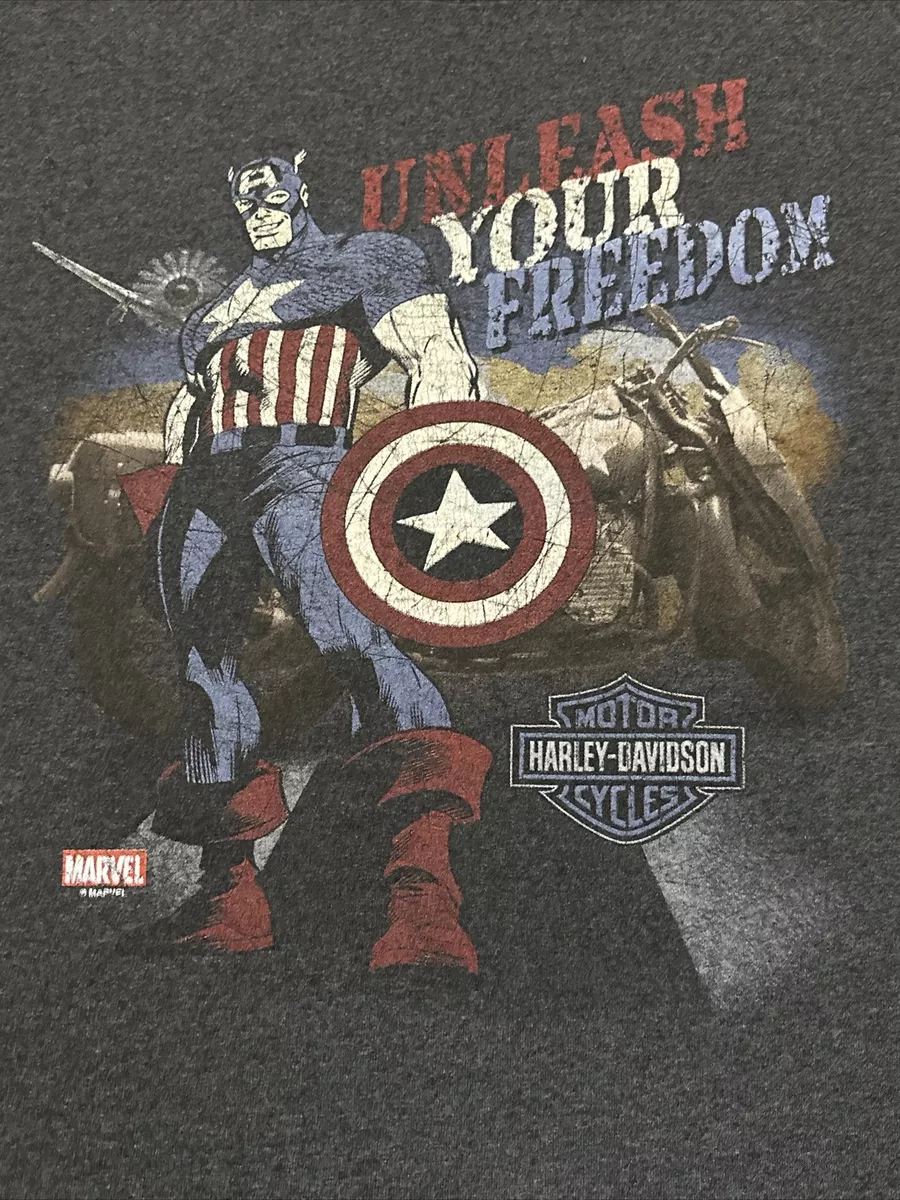 Captain america harley store davidson shirt