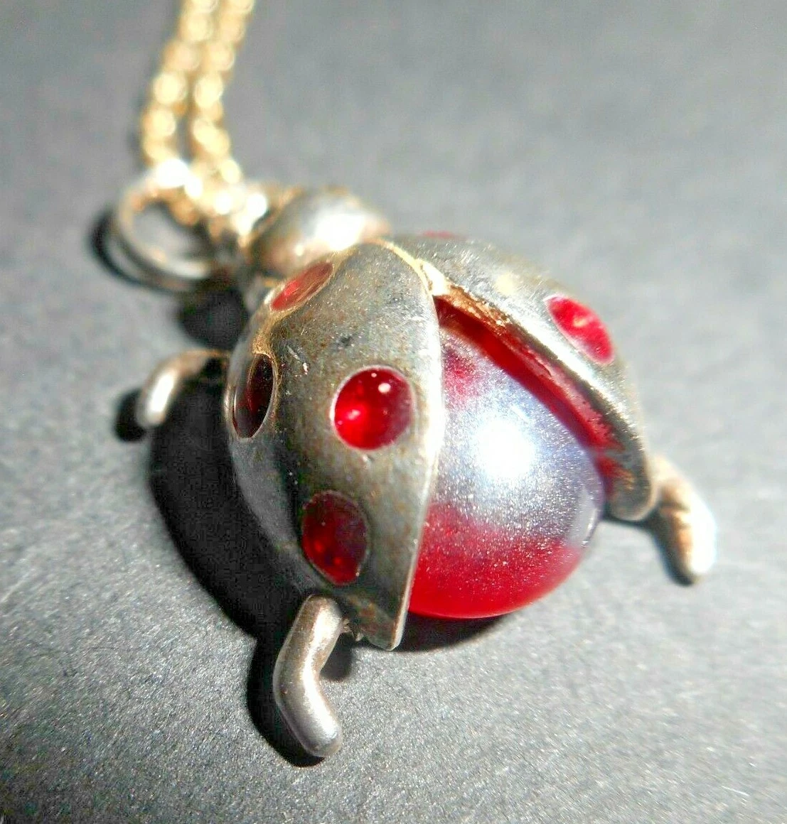 Ladybug necklace silver deals
