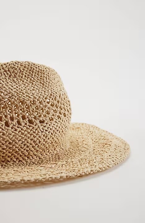 J Jill summer straw beach sun hat J. Jill Straw Wide Brim Floppy Summer Sun Hat Natural Color  main image 2