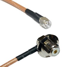 RG400 RP-SMA MALE to UHF Female Angle Bulkhead RF Cable FAST-SHIP LOT