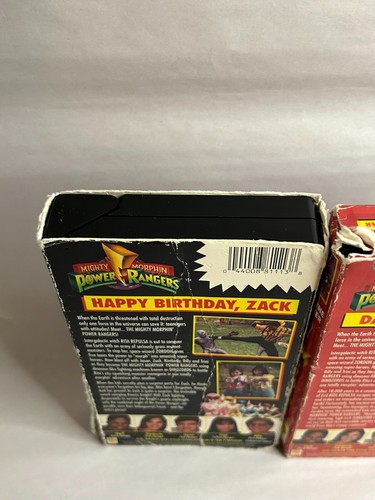 Mighty Morphin Power Rangers VHS Lot Happy Birthday, Zack & Day of the Dumpster - Foto 3 di 4