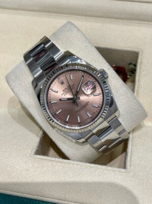 Rolex 116234 Datejust 36mm, Salmon Dial, Fluted Bezel - Steel on Oyster Bracelet