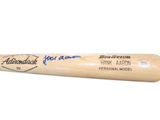HANK AARON AUTOGRAPHED HOME RUN KING SIGNED BIG STICK BAT PSA HALO