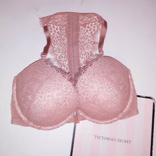 Victoria Secret Bra 32DD Push Up Very Sexy Tan Beige Front Close Underwire