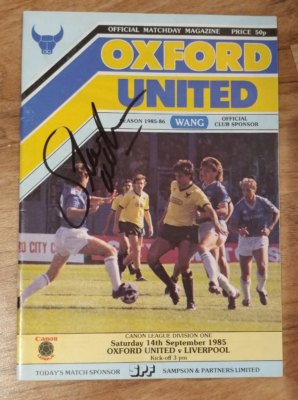 Hand Signed Steve McMahon Debut Programme: Oxford Utd v Liverpool FC Autograph
