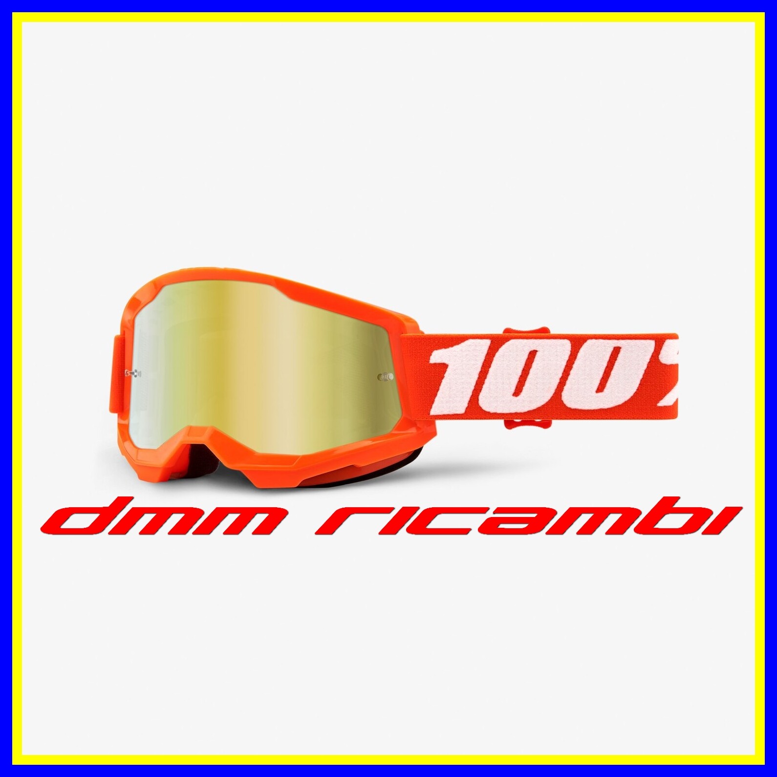 Occhiali 100% STRATA 2 ORANGE Moto Cross Enduro Motard ATV Quad Bici Maschera