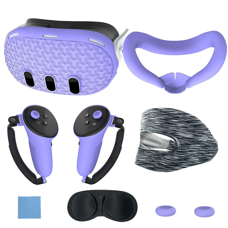 Meta Quest 3 Silicone VR Controller Cover & Face Pad Protector-image