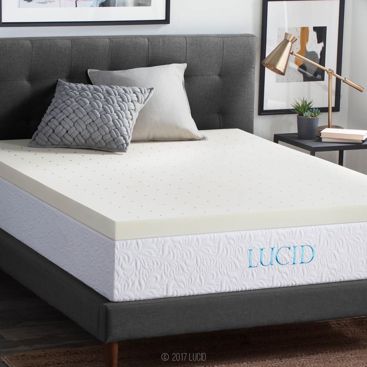 Lucid 7 Inch Ventilated Memory Foam Mattress Topper 7-year - Full