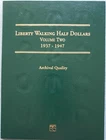 1937 - 1947 Liberty Walking Half Dollar Collection Book 30 Coins - FULL SET