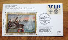 G.B. 1990 Gallantry The Distinguished Svc  Medal Benham Silk  First Day Cover .