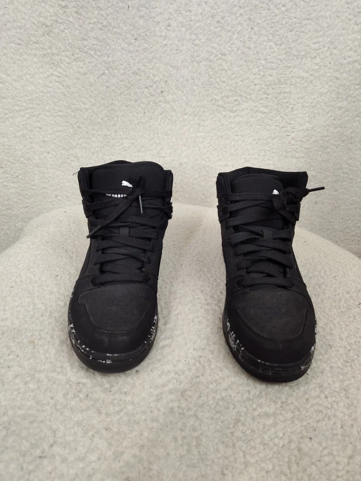 Puma Rebound Layup Boys Sneaker 7 Black Lace Up High Top Baskeball Comfort Shoes - Image 2 of 4