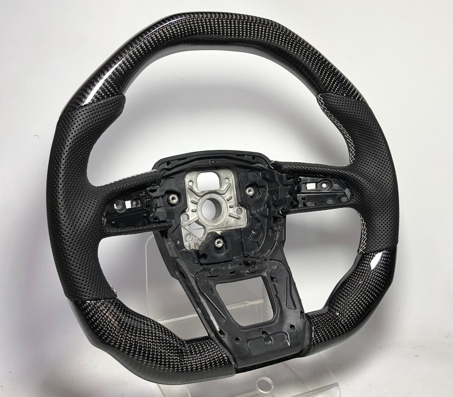 Real Carbon fiber sport steering wheel Lamborghini URUS 18~ White stitching