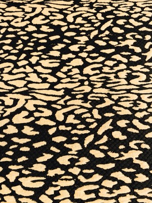 2M Karamellbraun schwarz Leopardenmuster Jacquard Trikot Schneiderei Stoff