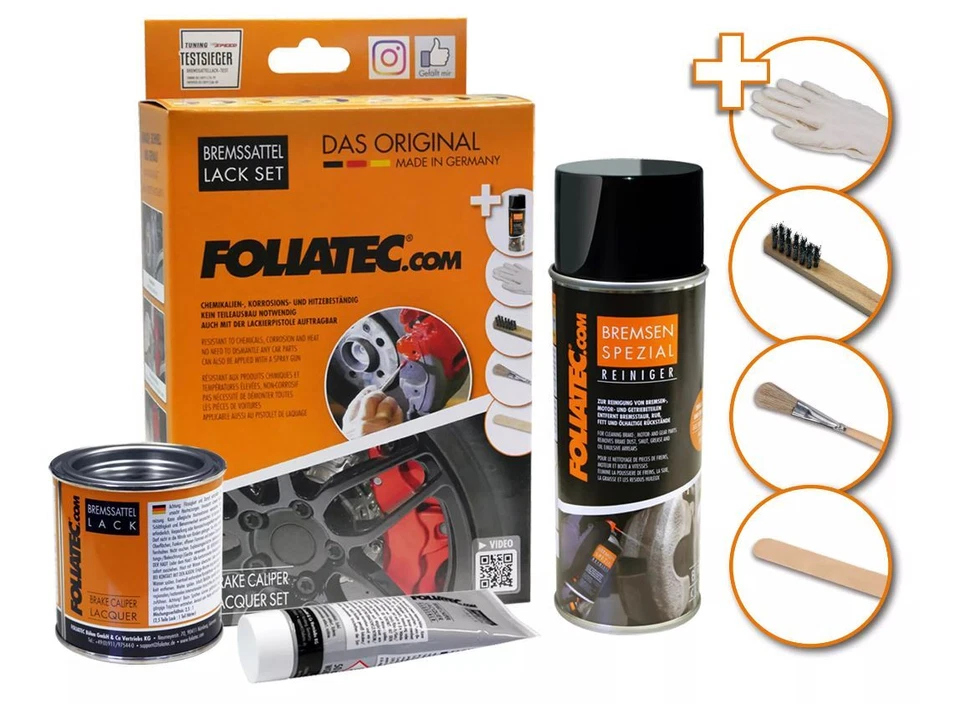FOLIATEC Kit Verniciatura Vernice Pinze Freno Alte Temperature con Accessori