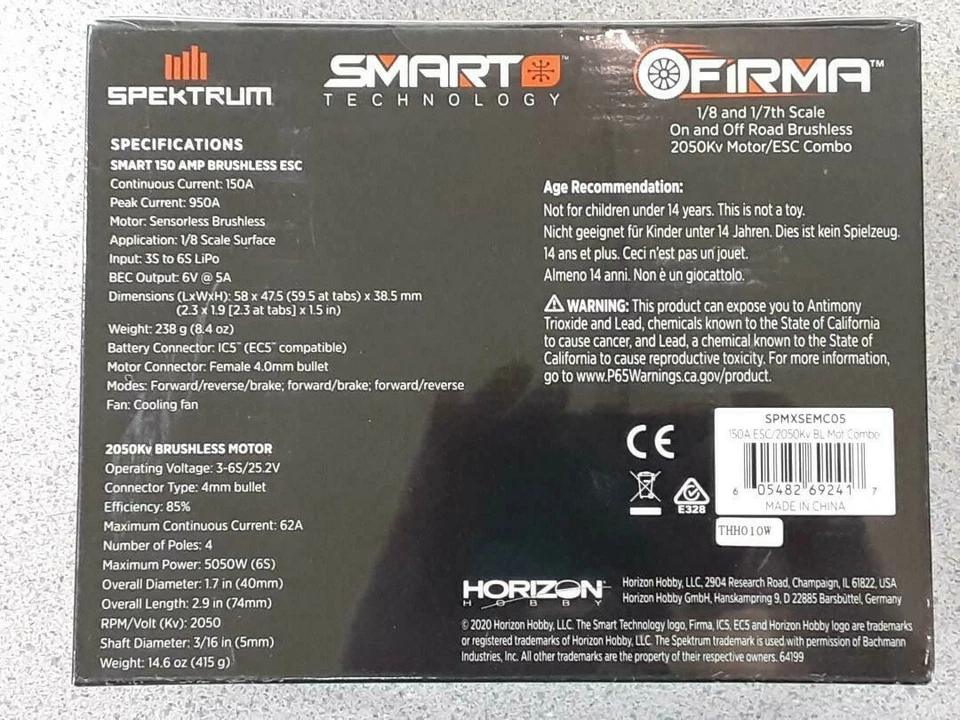 Spektrum RC Firma 150 Amp Sensorless Brushless Smart ESC & Motor Combo 2050Kv - Image 2 of 3