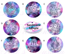 Set of 2 Car Coasters, Zodiac Car Coaster, Neoprene Car Coaster