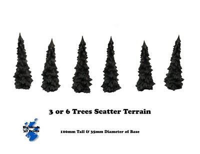 3 oder 6 Bäume Scatter Terrain Tabletop Gaming DnD 3D Druck