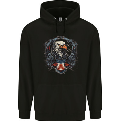 American Eagle mit USA Flagge Schild Kinder Kinder Hoodie