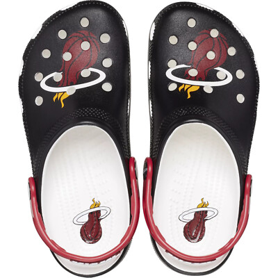 Crocs Adult NBA Miami Heat Classic Clog Black Red Men\'s Size 13 / Women\'s 15 Crocs NBA Miami Heat Classic Clog Black Red Adult Men main image 3