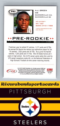 2011 SAGE HIT #PR7 A.J. Green Pre-Rookie - Picture 2 of 2