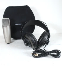 Samson C01U PRO USB Studio Condenser Microphone & Samson Sr850 Headphones & Case