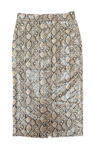 ZARA Faux Leather Slit Skirt Snake Skin Print Animal Size Large - Picture 7 of 9