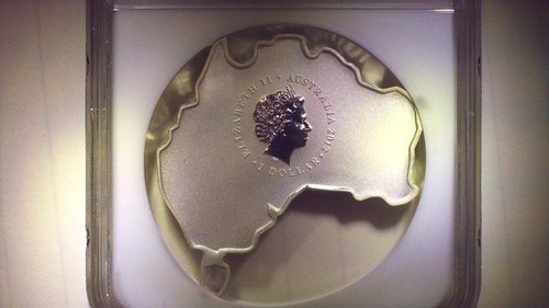 2012-P Australia MAP SHAPED COIN, EMU 1 oz $1 Silver Coin NGC MS70 ER - Picture 5 of 5