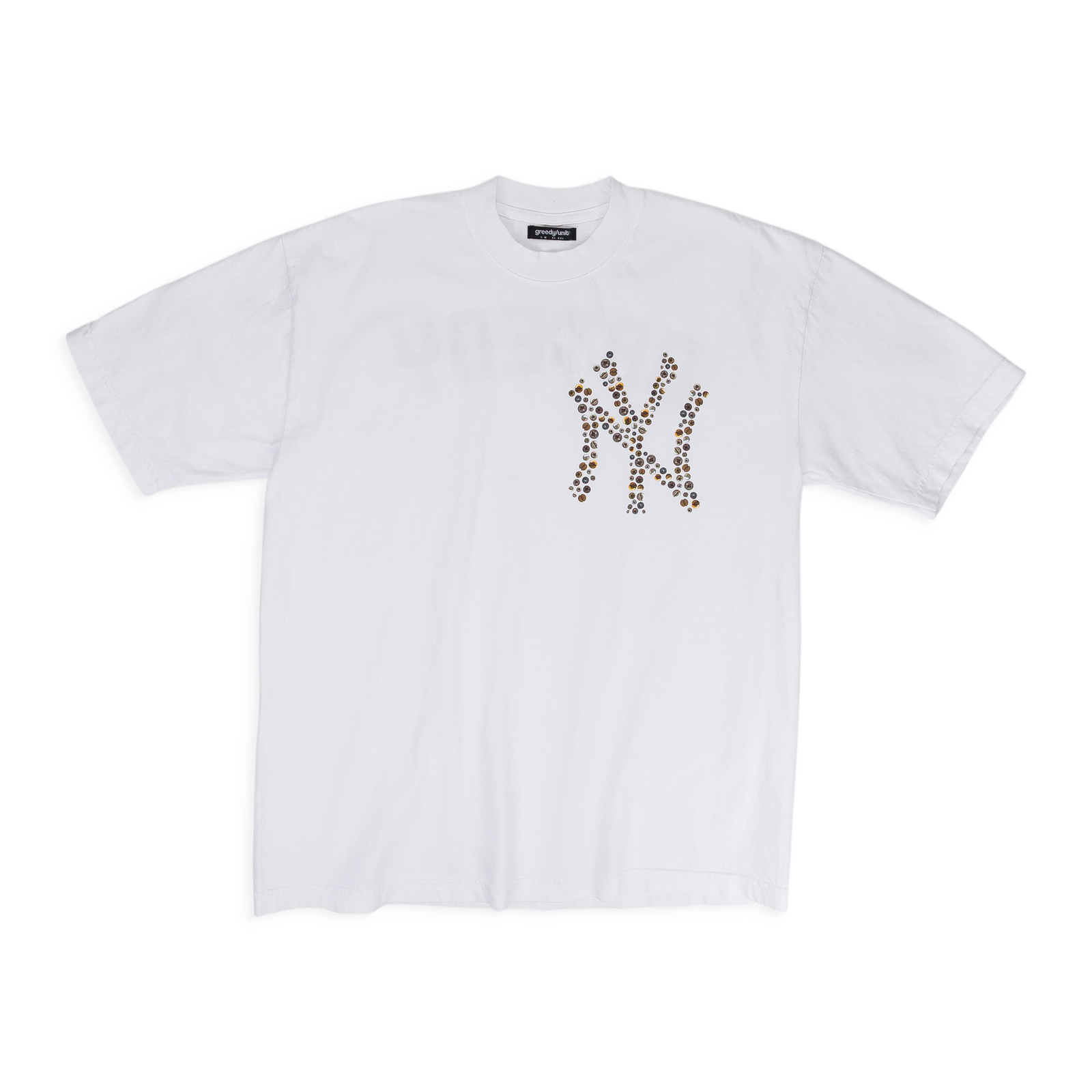 БЕЛАЯ футболка YANKEE SCREW от NWT GREEDY UNIT, РАЗМЕР L, 90 ДОЛЛАРОВ США