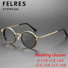 Round Metal Punk Photochromic Reading Glasses For Men Retro Fashion Sunglasses