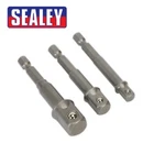 Sealey 1/4" 3/8" 1/2" Drive Power Tool Socket Adaptor Set Drill Converter AK4929