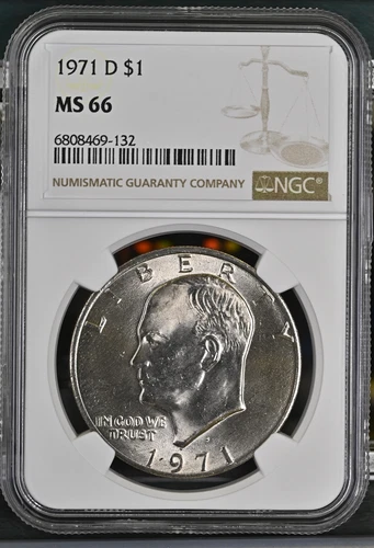 1971 D Eisenhower Dollar- Copper Nickel NGC MS-66