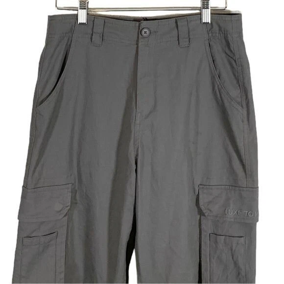 Calça cargo Lux To Kill feminina cintura alta perna reta cinza tamanho 4 NOVA - Imagem 3 de 4