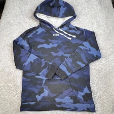 Victoria's Secret Pink Sherpa Lined Camo Hoodie Blue Womens Medium